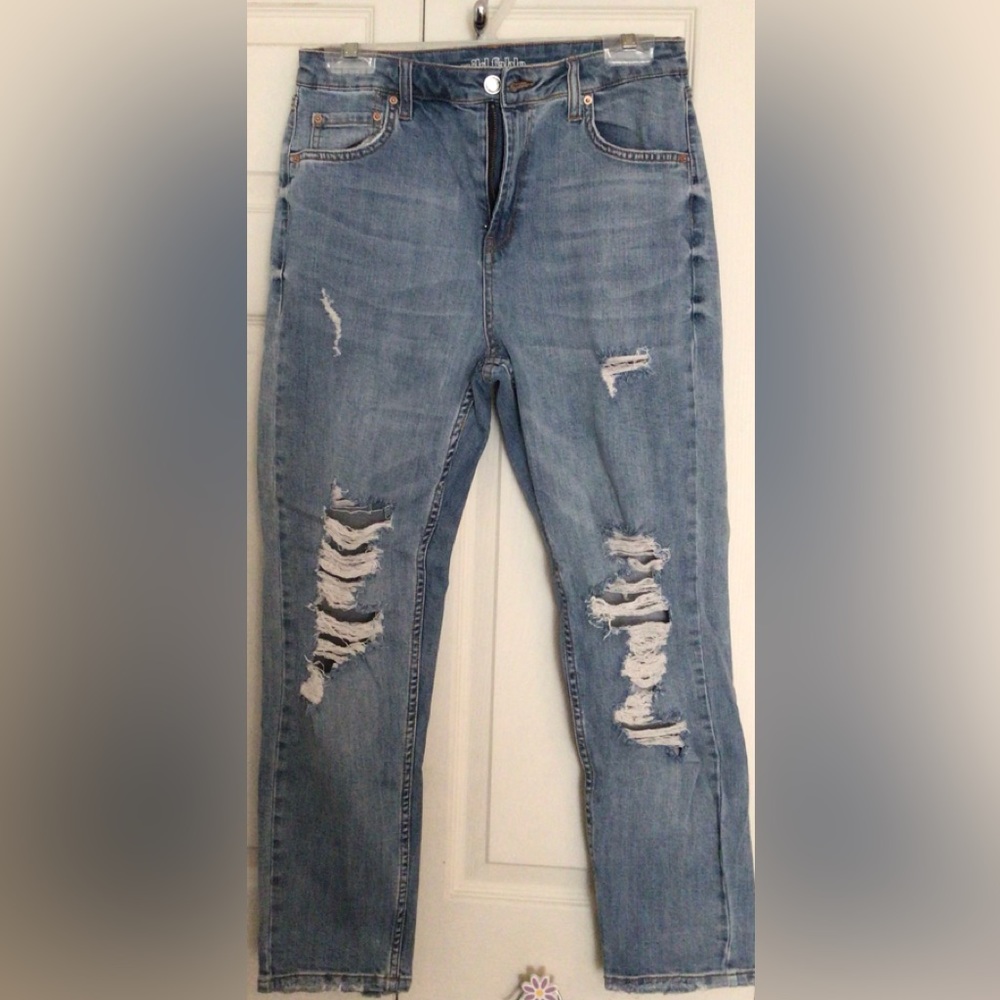 Wild Fable Light Wash Destroyed High Rise Jeans